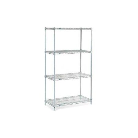 Global Equipment Nexelate    Silver Epoxy Wire Shelving Starter 24"W x 24"D x 54"H 24245EP